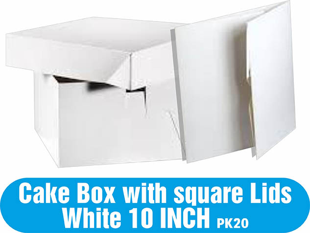[R2118688] Better Options Cake Box With Square Lids White 10 Inch 
 (20pc)