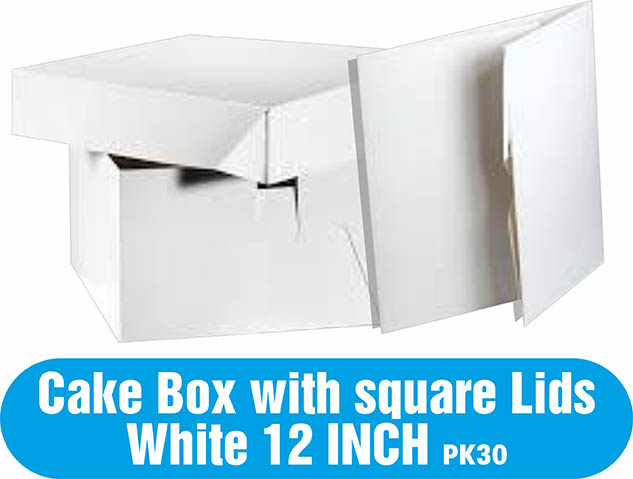 Better Options Cake Box With Square Lids  White 12 Inch 
 (20pc)