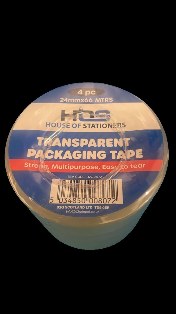 Hos Clear Packaging Tape24Mmx66M (4Pc)