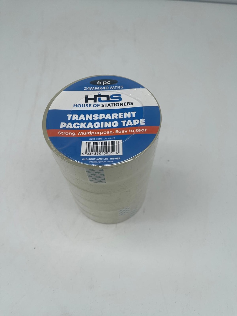 Hos Clear Packaging Tape 24Mmx40M(6Pc)