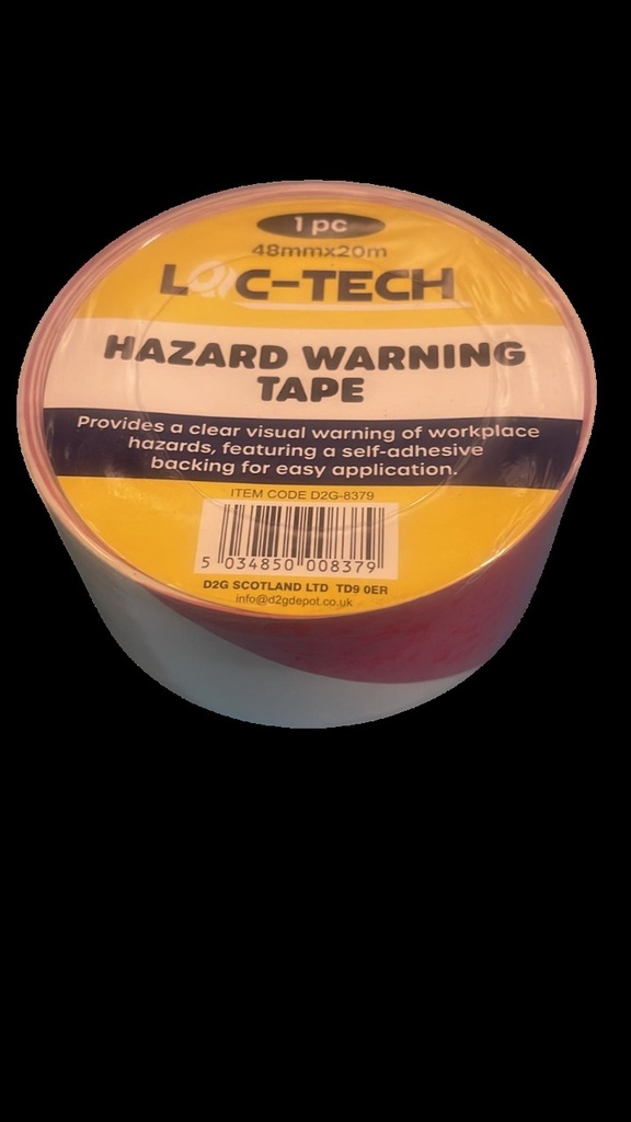 [R2118867] Loc-Tech 48Mmx20M Hazard Warning Red-White Tape