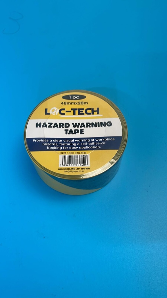 Loc-Tech 48Mmx20M Hazard Warning Black Yellow Tape