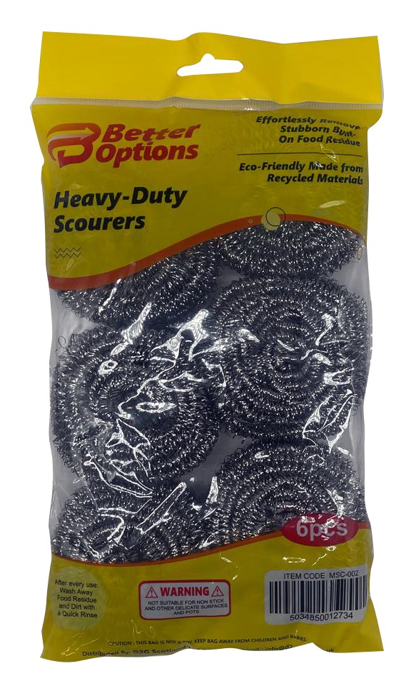 Better Options 6Pc Heavy Duty Stainless Steel Spiral Scourers