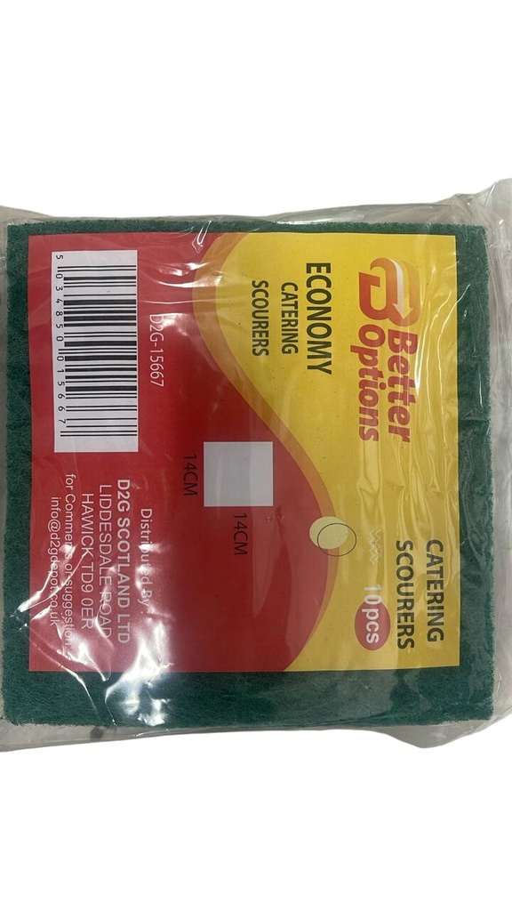 [R2120021] Better Options 10Pc Economy Catering Scourers (6"X6" Apx)