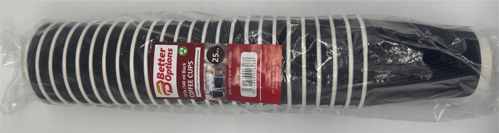 [R2118672] Better Options 12Oz Coffee Ripple  Cups  Black 25Pcs