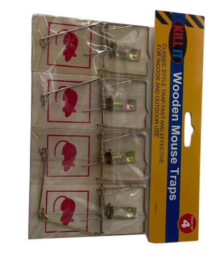 Kill It Wooden Mouse Traps Pk4