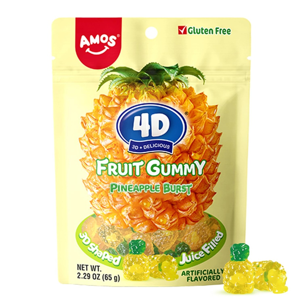[RSE8911] Sweets & Candy Amos 4d Gummy Burst Pineapple 80g 24PK