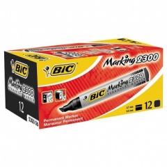 [R89615] Bic Black Permanent Markers Box Of 12
