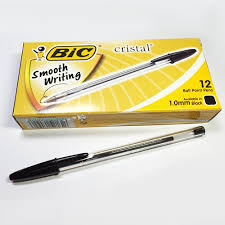 [R161132] Bic Cristal Ball Point Pens 1.0Mm - Black Box of 12