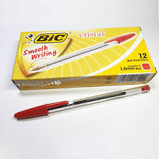 [R161130] Bic Cristal Ball Point Pens 1.0Mm - Red Box of 12