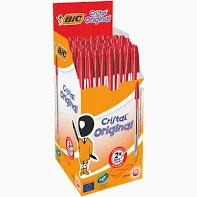 Bic Cristal Ball Point Pens 1.0Mm - Red Box 50