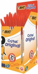 [R21529] Bic Cristal Red Pens Pk50