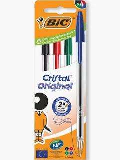 [R2117441] Bic Crystal Assorted Pens Bagged 4'S 1X10