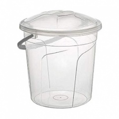 Plastic 13Ltrs Clear Bucket With Lid