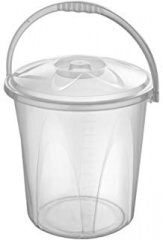 Plastic 25Ltrs Clear Bucket With Lid
