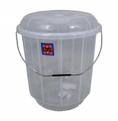 Plastic 7Ltrs Clear Bucket With Lid