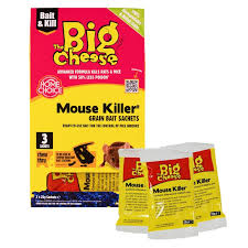 The Big Cheese Mouse Killer Grain Bait Sachet-25Gx3