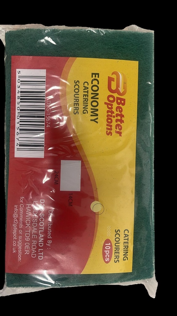 Better Options 10Pc Economy Catering Scourers (9"X6" Apx)