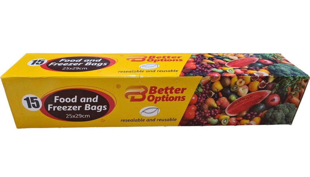 [R2113750] Better Options Food & Freezer Bag 15Pk 25X29Cm (12pk)