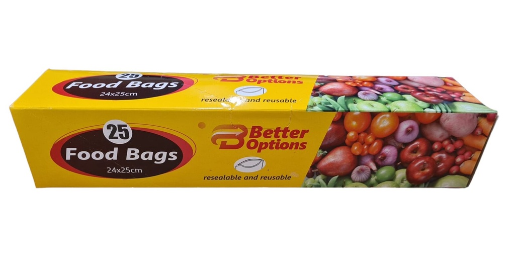 [R2113753] Better Options Food & Freezer Bag 25Pk 24X25Cm (12pk)