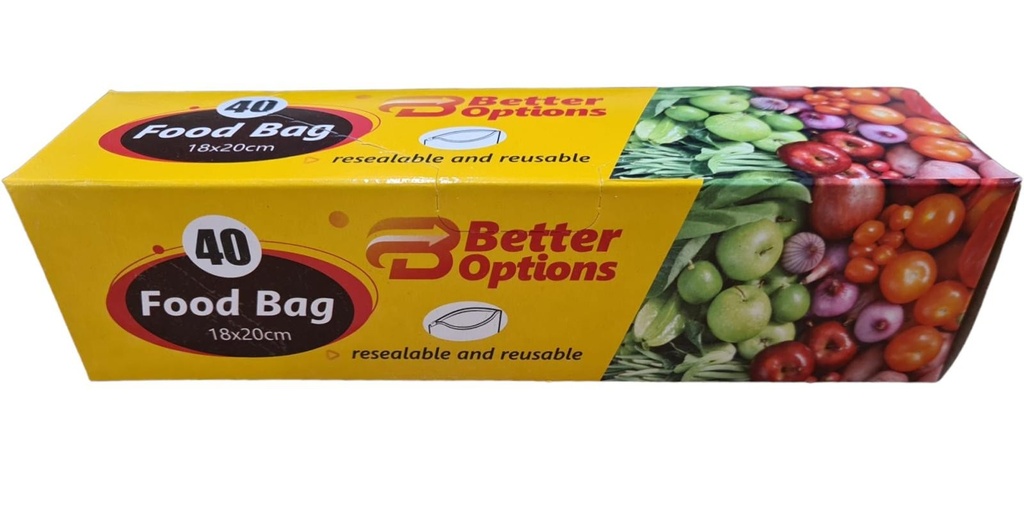 [R2113752] Better Options Food Bag 40Pk 18X20Cm (12pk)