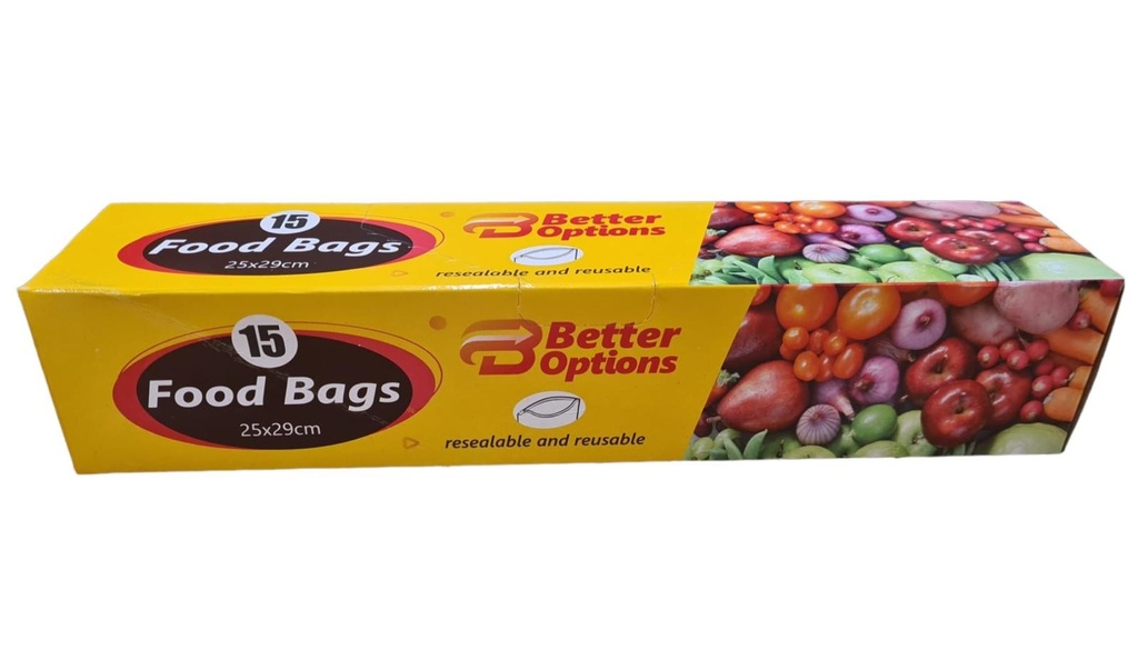 [R2113751] Better Options Food Bag 15Pk 25X29Cm (12pk)