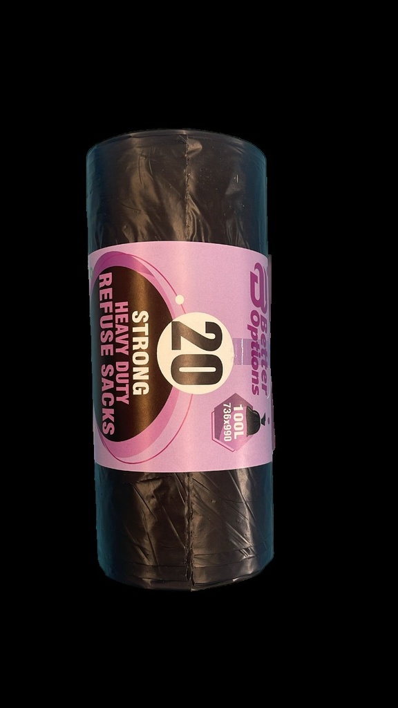 Better Options Heavy Duty Super Strong Refuse Sacks  736Mm X 990Mm 20Pk