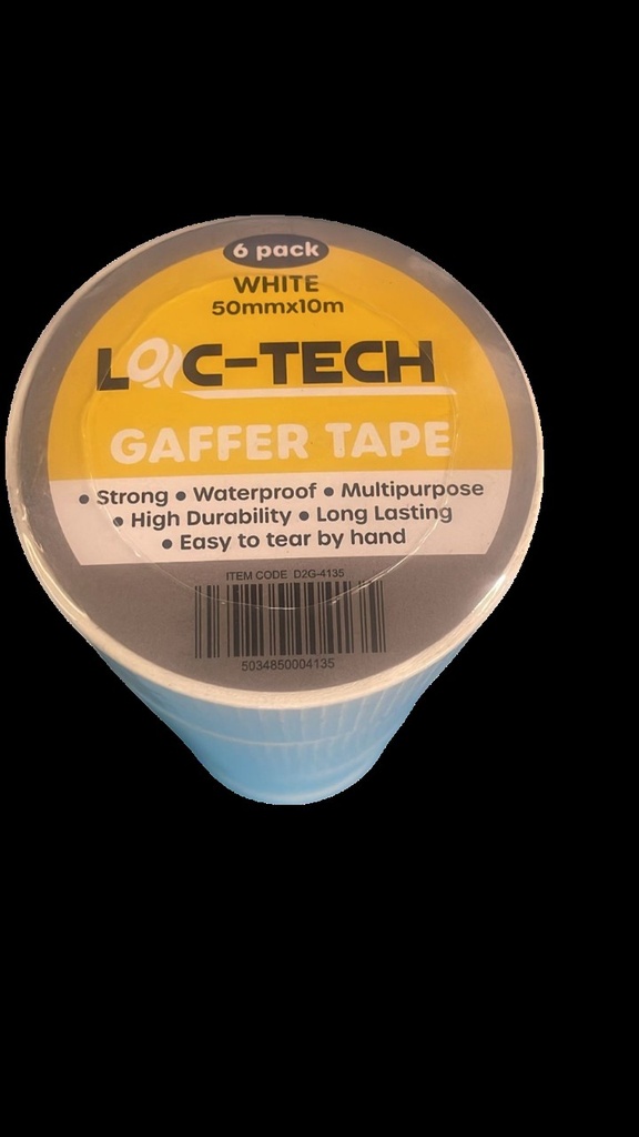 Loc-Tech Gaffer Tape-White 50Mmx10M(6Pc)